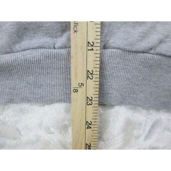 Adidas Sweater Mens Small Gray Blue Pullover Spell Out Stripes Hoodie Casual - Picture 7 of 8